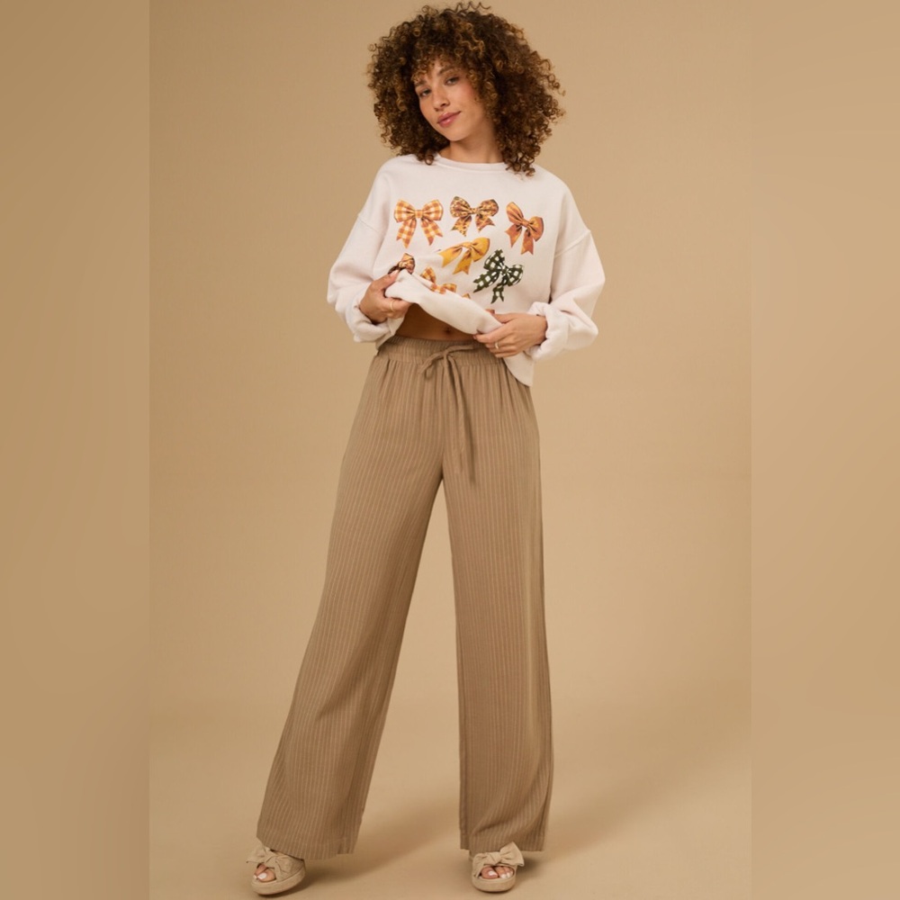 Altar’d State Women's Tan Wide-Leg linen Pants